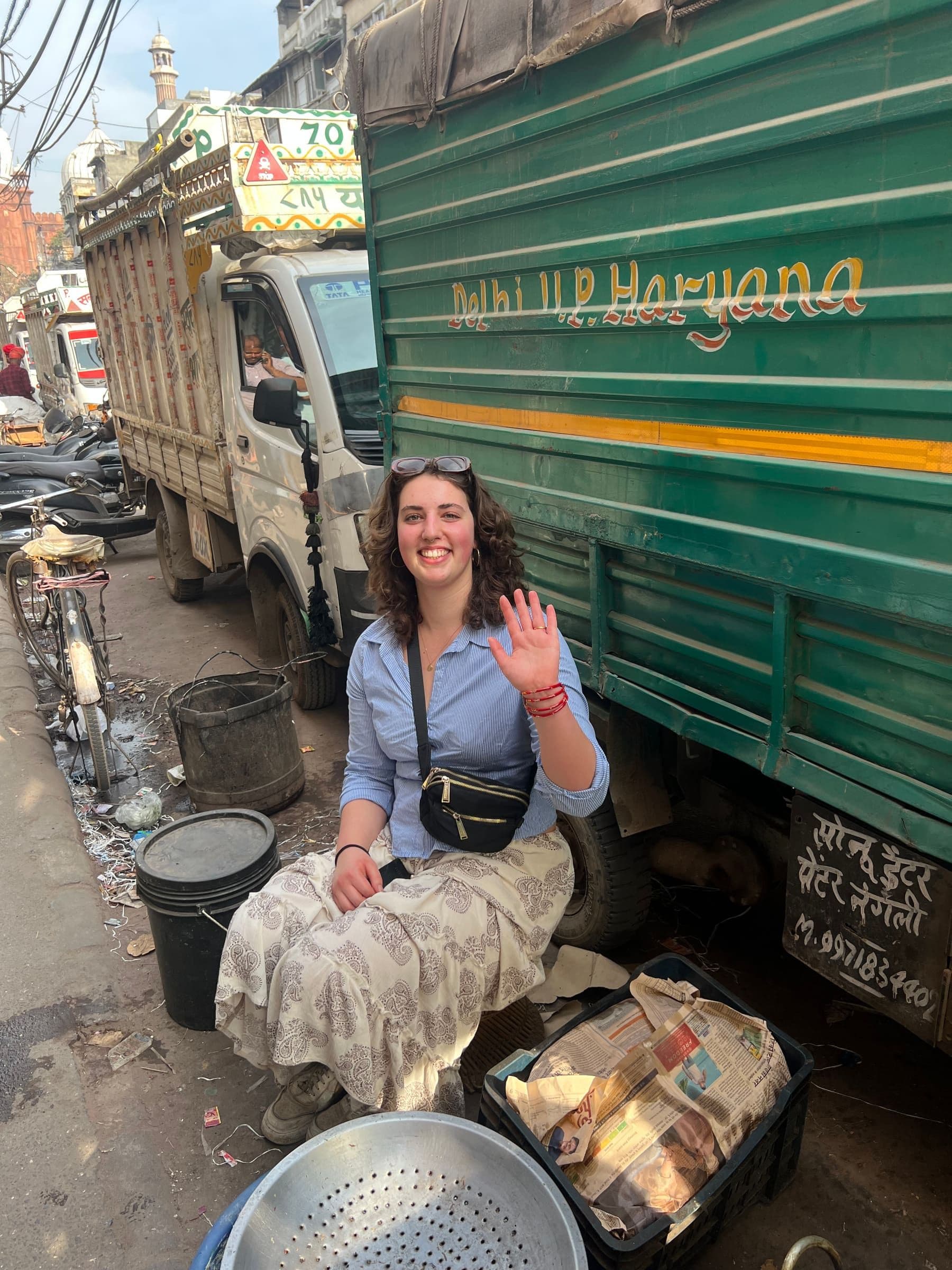 Guest on the Old Delhi Food Tours street food walking tour
