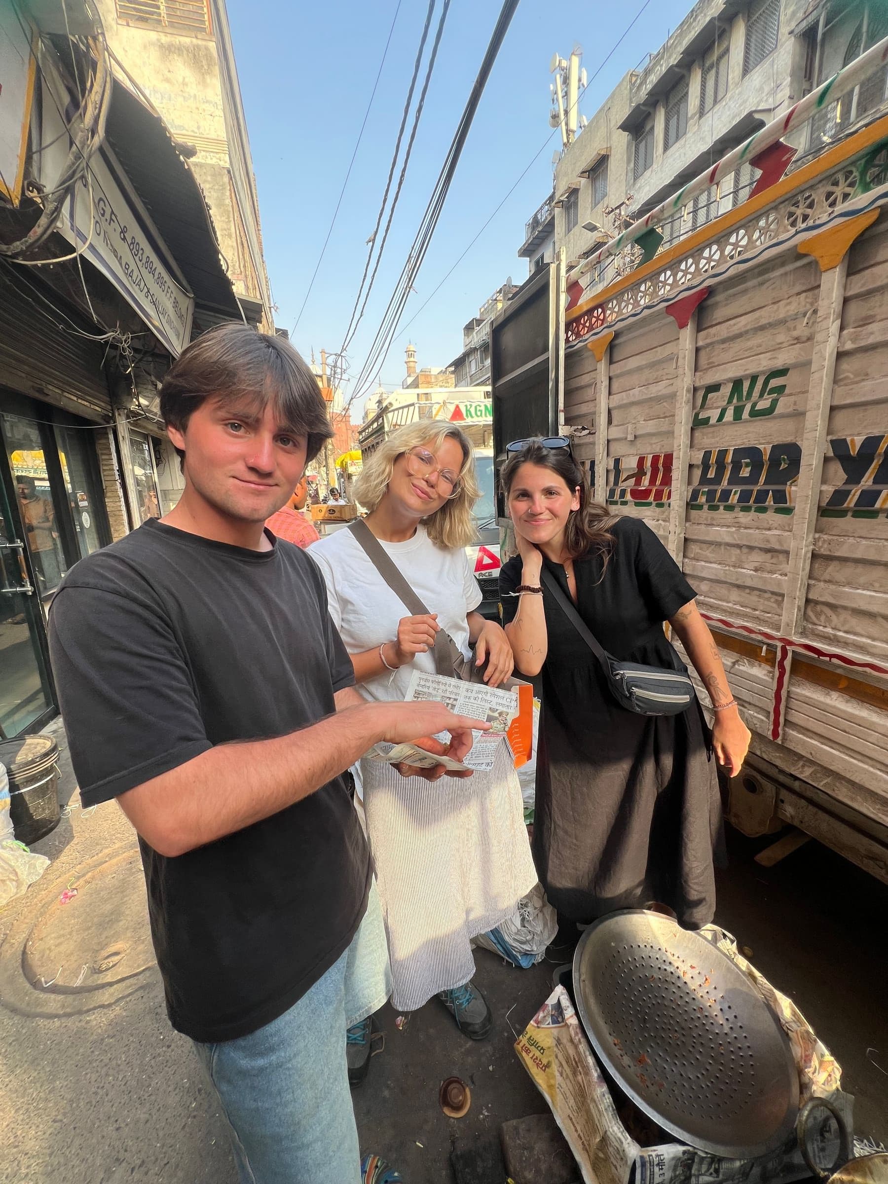 Guest on the Old Delhi Food Tours street food walking tour