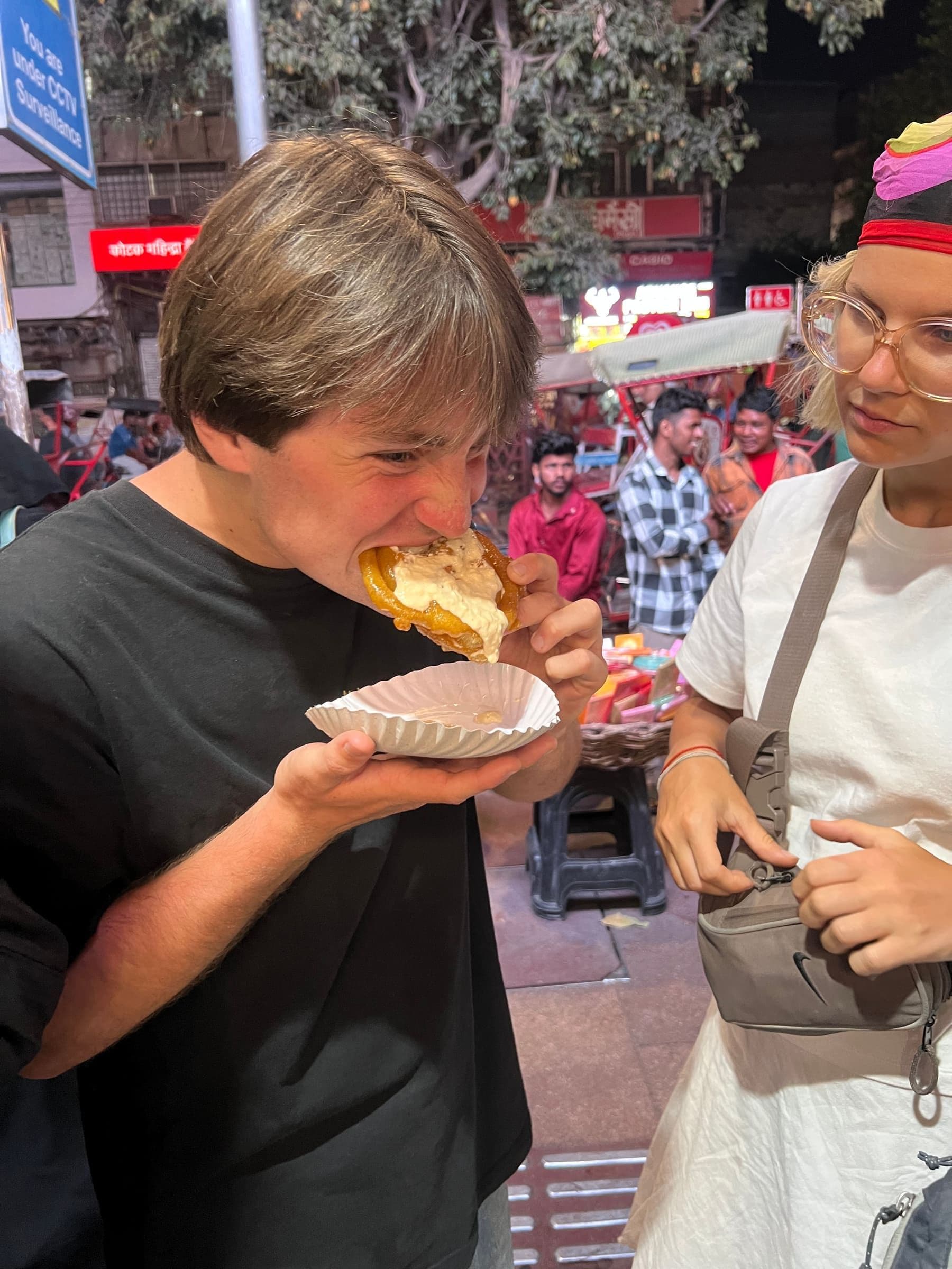 Guest on the Old Delhi Food Tours street food walking tour