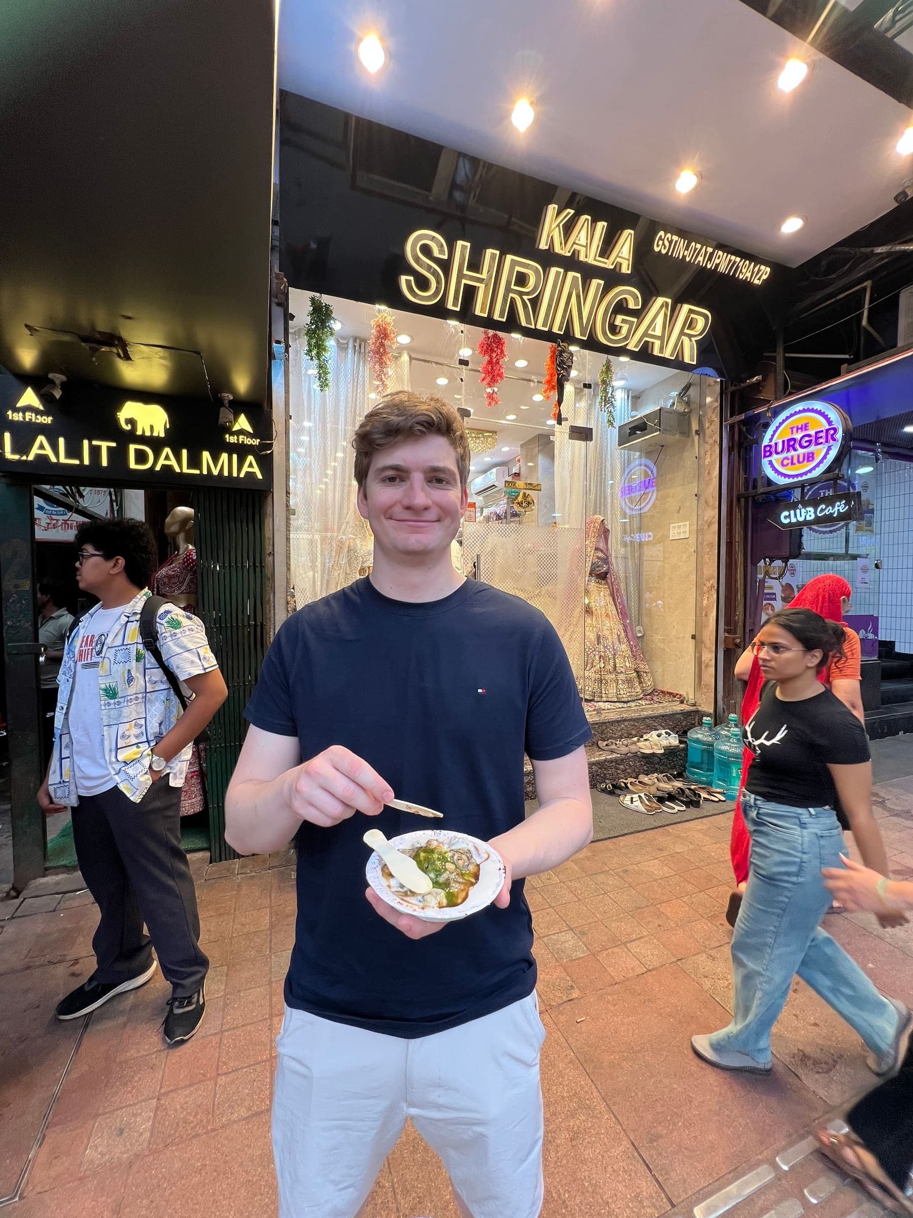Guest on the Old Delhi Food Tours street food walking tour