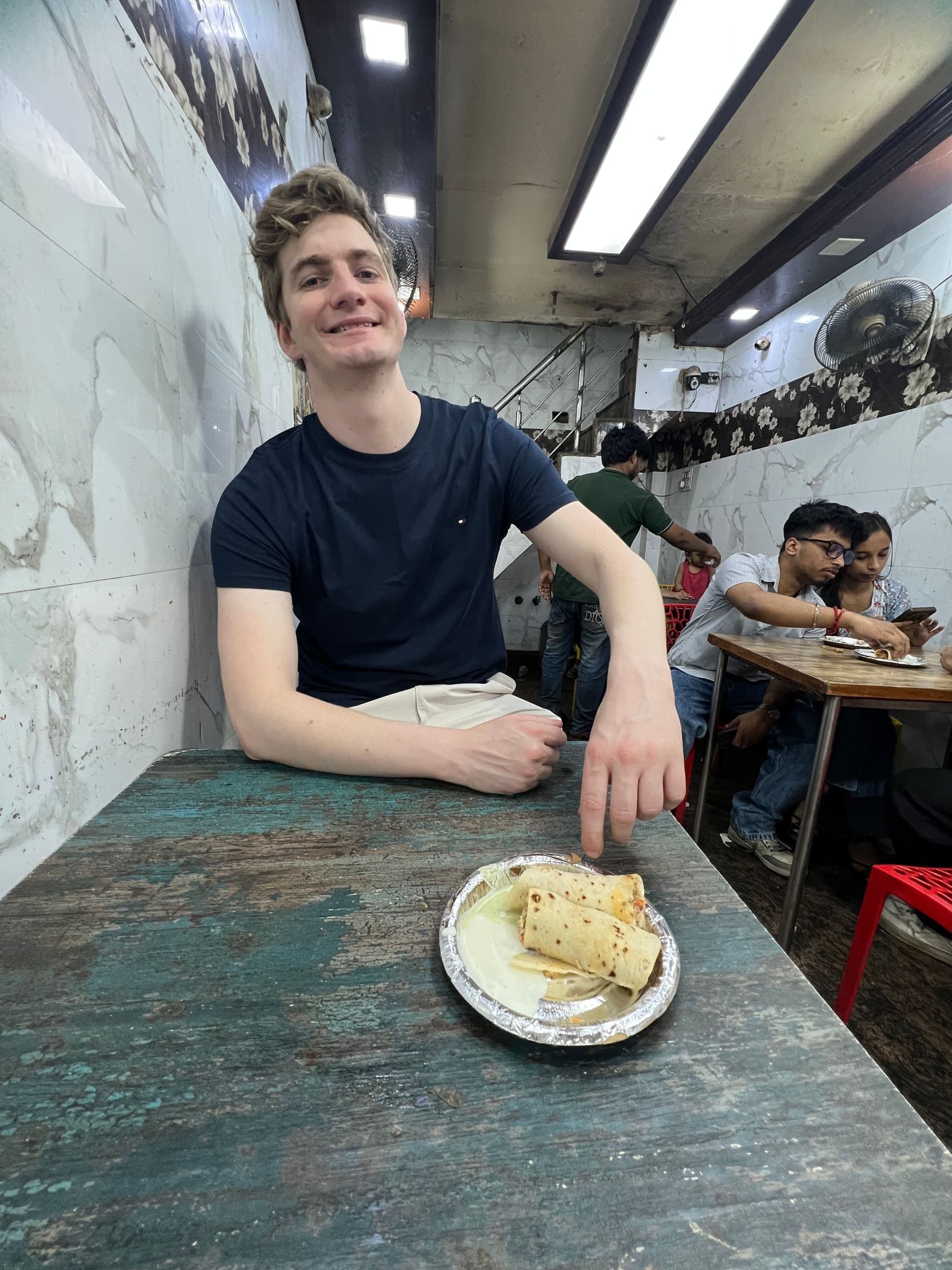 Guest on the Old Delhi Food Tours street food walking tour
